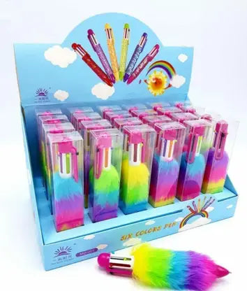 HK Toys Rainbow Fur Pen For Girls (Pack of 12)