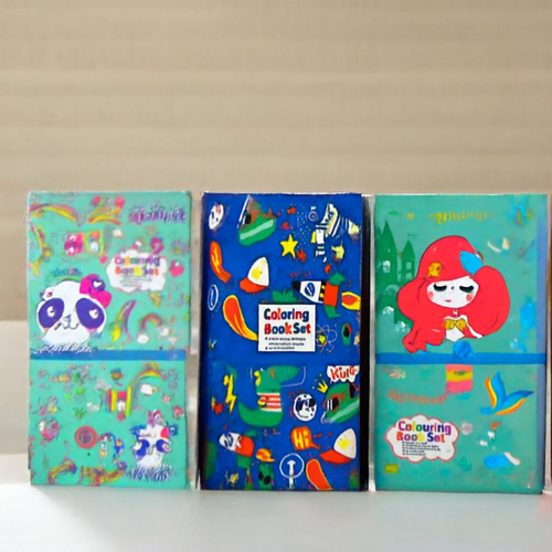 Colouring and Scratch Book with Colour Pencils