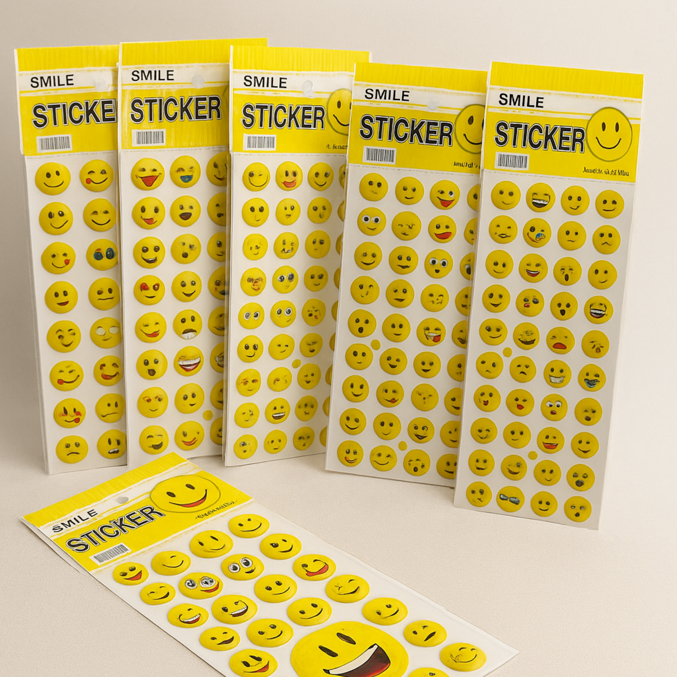 Smiley Emoji Face with Different Expression Stickers