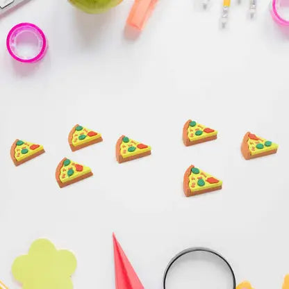 DeoDap 3D Pizza Slices Kids Favourite Food Eraser