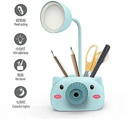 behive Pack Of 1 Kids Pig LED Table Lamps Pen Holder Stand and Pencil Sharpener Table