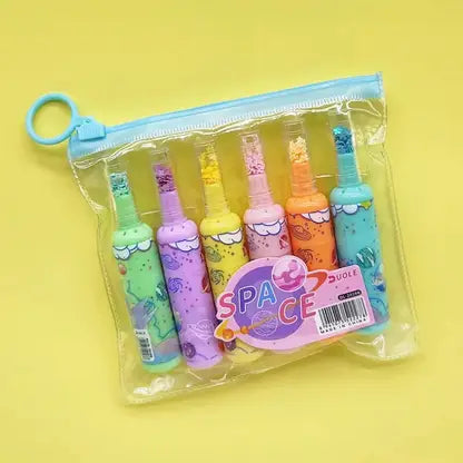 BOLT BEE Dl2028B Highlighter 6Pc Space Bottle