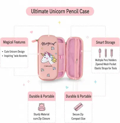 Colorbee Enchanted Horse Unicorn Pink Pencil Organizer