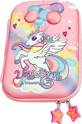 Toxen Rainbow Balloon Unicorn Embossed Pencil Box