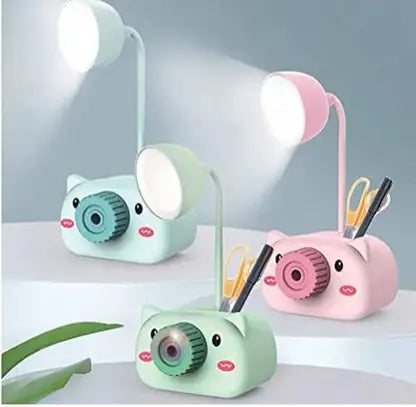 behive Pack Of 1 Kids Pig LED Table Lamps Pen Holder Stand and Pencil Sharpener Table