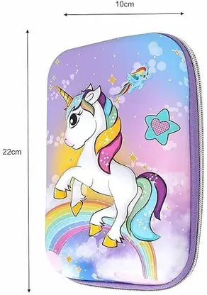 Sannu Unicorn Pencil Case Hardtop EVA Pouch Organizer for Girls