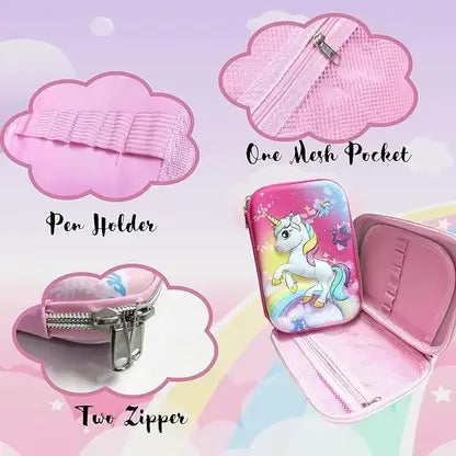 Sannu Unicorn Pencil Case Hardtop EVA Pouch Organizer for Girls